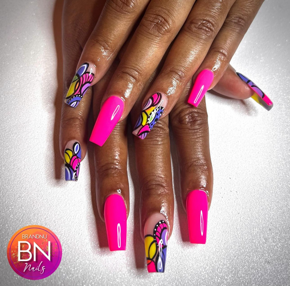 Long Full Set / Freehand Designs