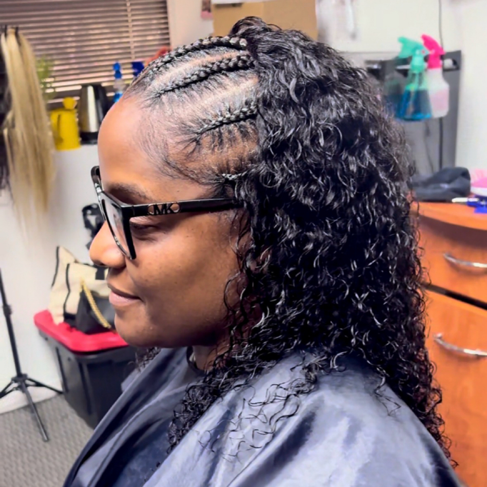 Half braids/Half Wig Install at Goddesss Hair Vault in Houston, TX