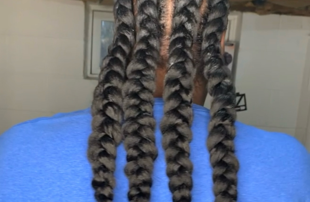 4 Straight Back Braids