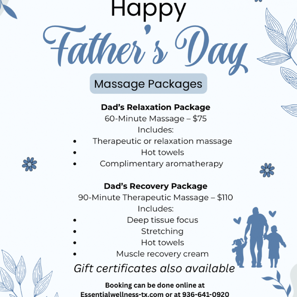 Father’s Day Packages at Essential Wellness in Pearland, TX