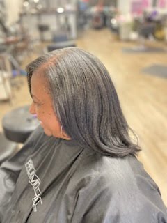 Natural Hair Silk Press Shoulder at Crown Adjustments in Havelock, NC