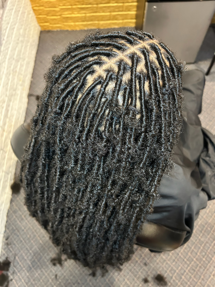 Butterfly faux locs in Natural Hair