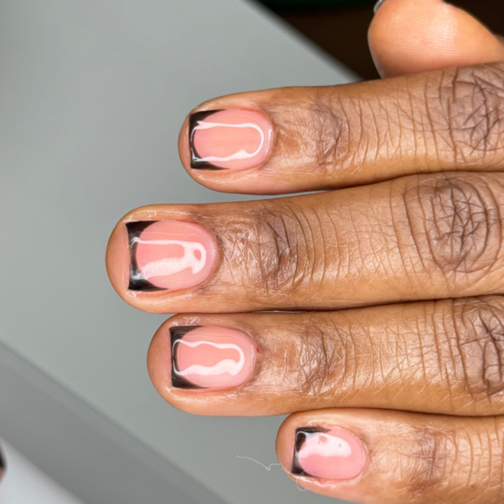 French manicure at bebnails in roselle, NJ