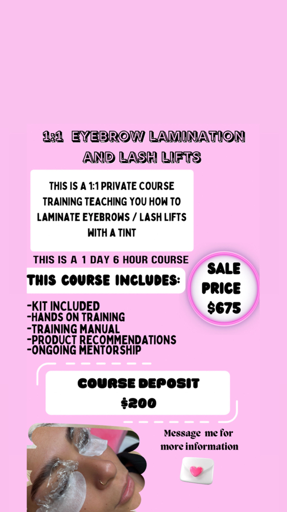 1:1 LASH LIFT / BROW LAMI COURSE