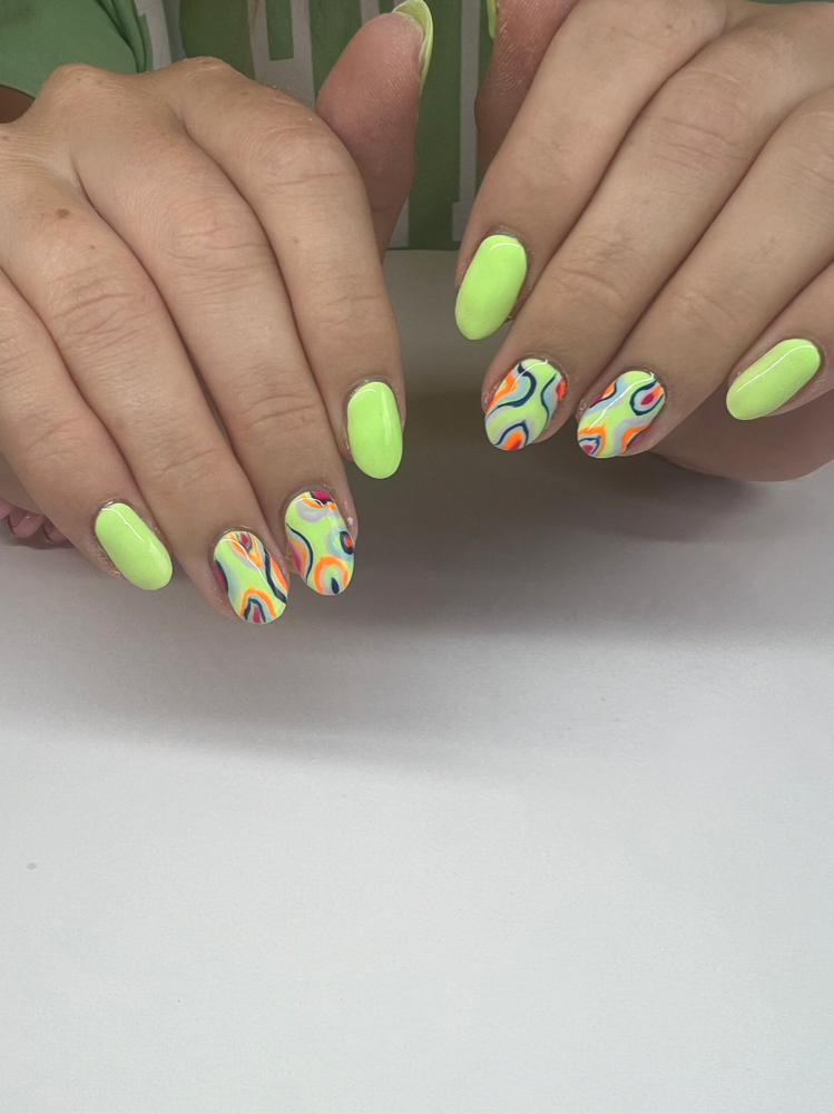 Hard Gel Overlay + Simple Art