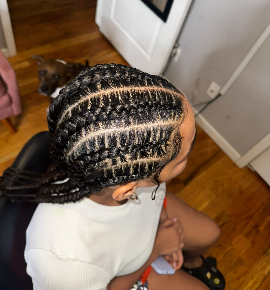 Straight back (4 -8 braids)