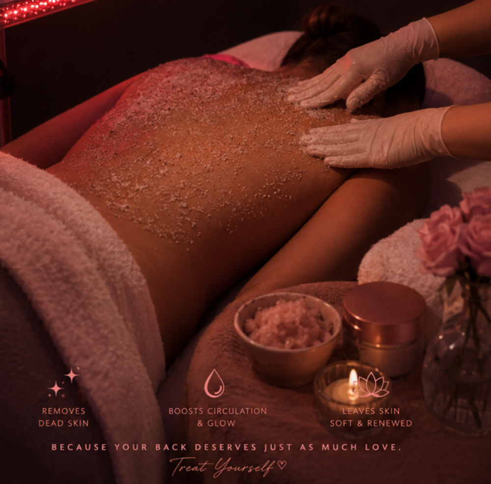 BACK EXFOLIATION at Glammdry Spa in DesMoines, IA