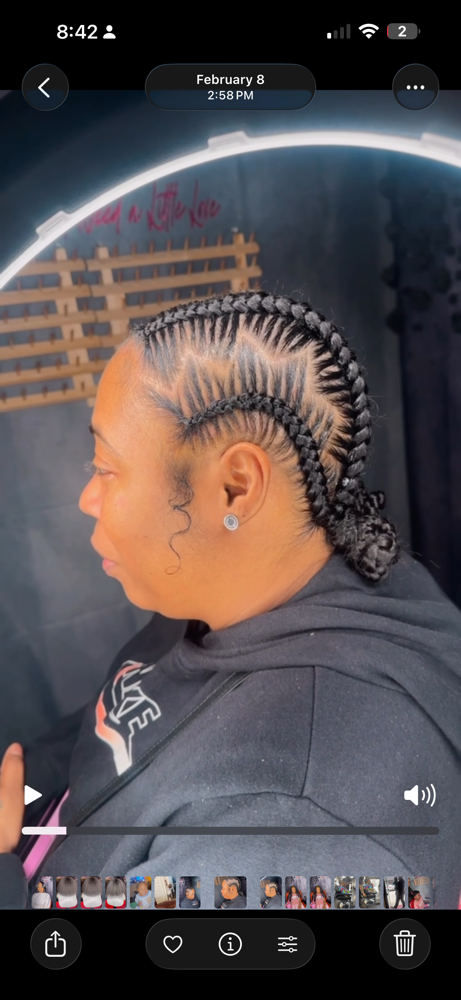 6 Stitch braids at Rawluxure Hair & Body in Jonesboro, GA