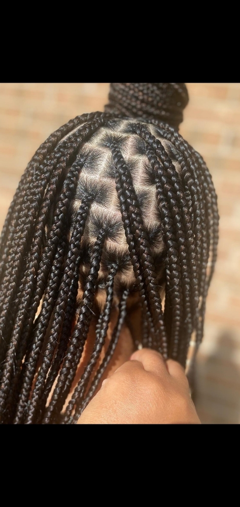 Medium Knotless Braids at Josephine's Girls Hair Studio💜🦋 in Houston, TX
