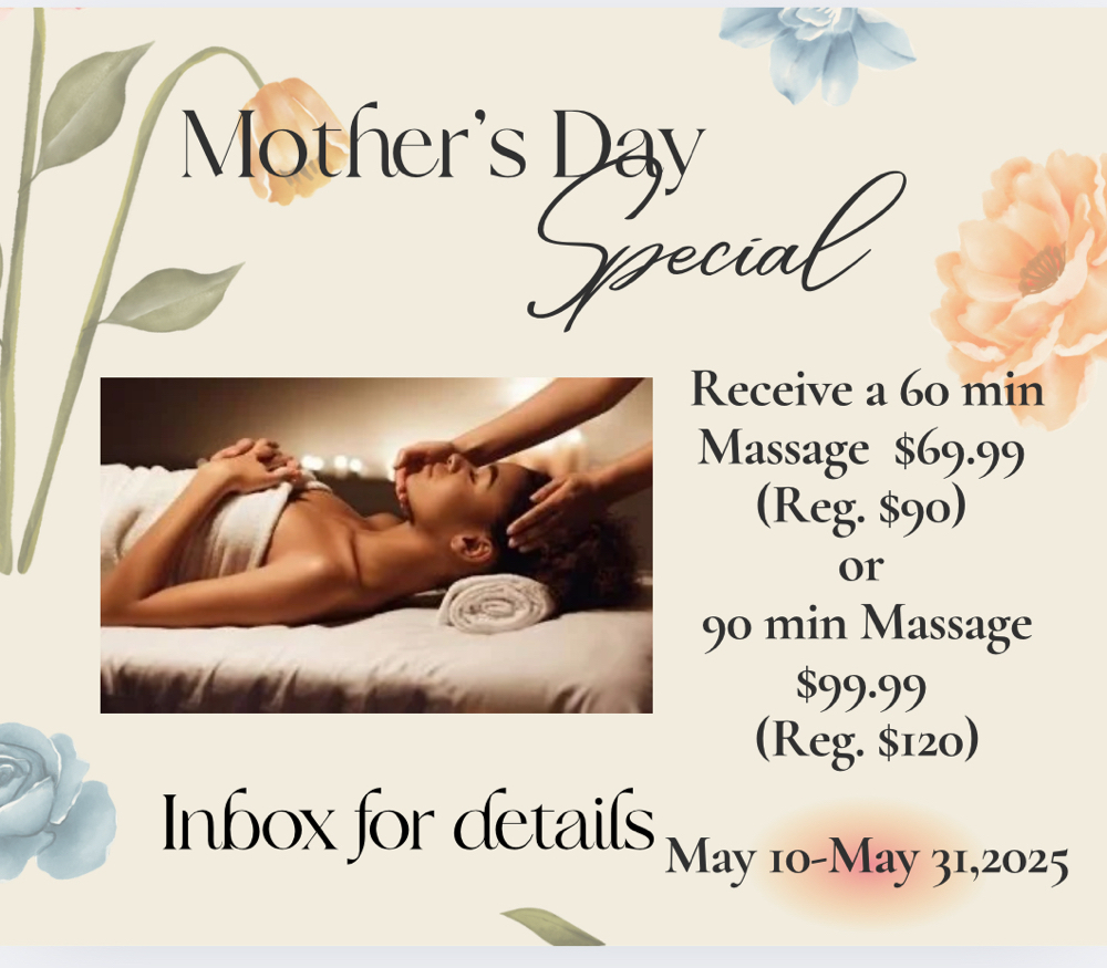 Mother's Day Special 90 Min Massage