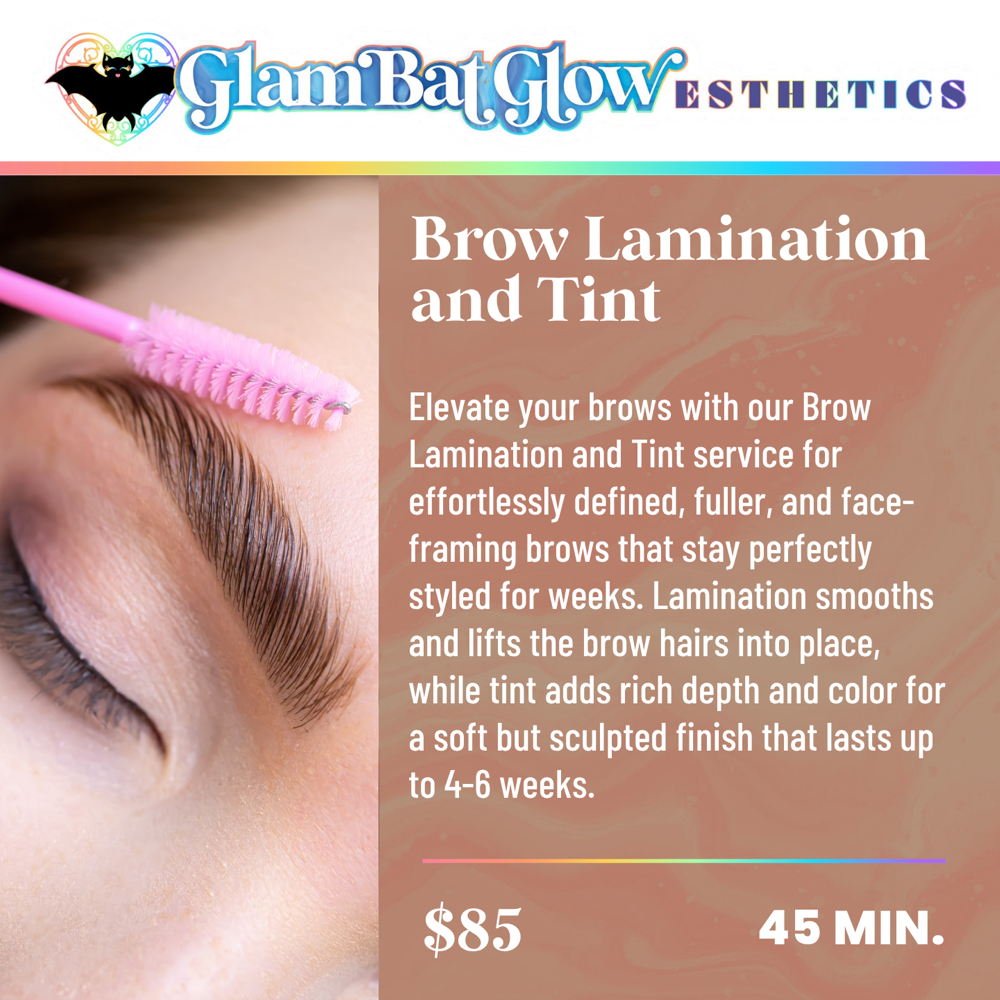 Brow Lamination and Tint at Glambat Glow at Tranquility Massage in Plainfield, IL