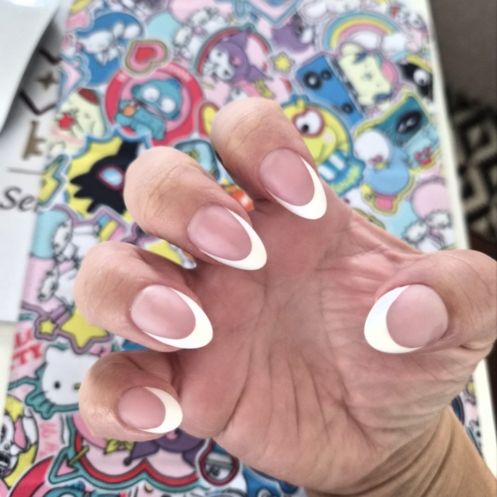 Short French Tips at Brow Sculpt Studio in Bristol, PA