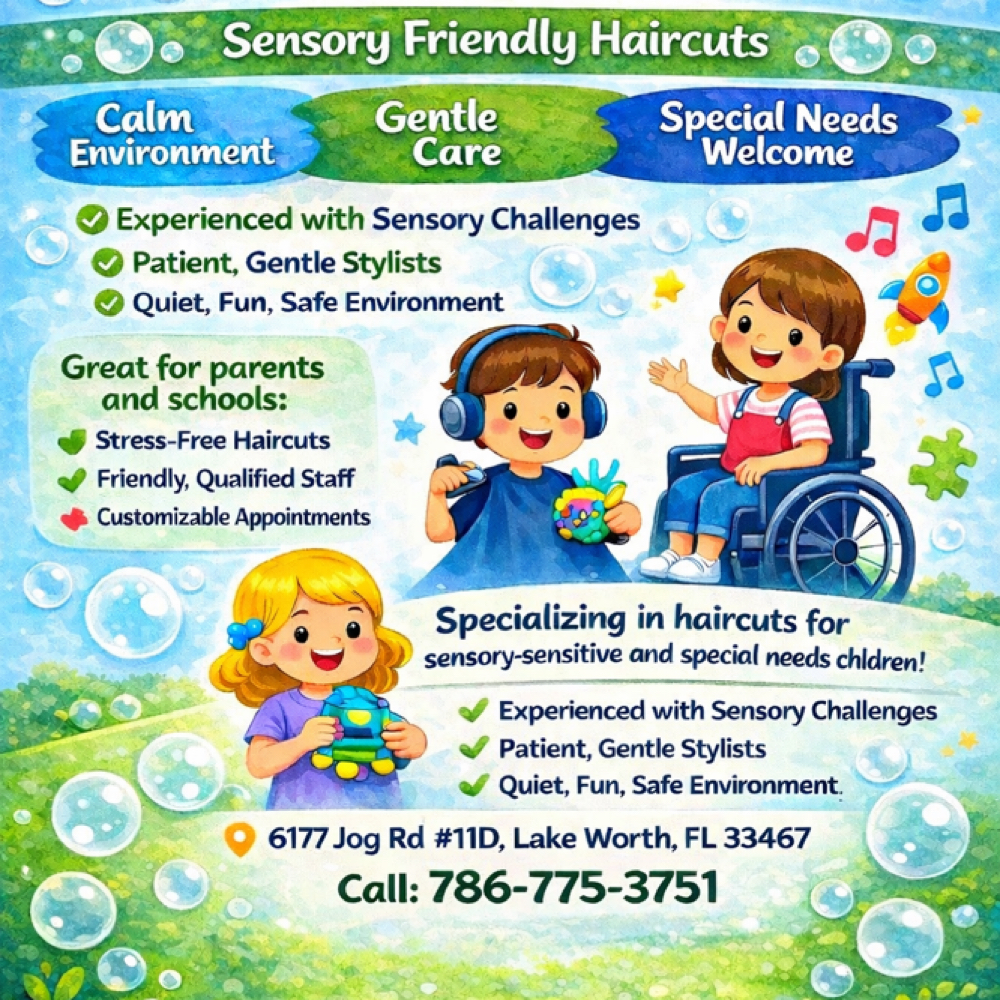 Sensory Haircut at Scissor To Strand in Lake Worth, FL