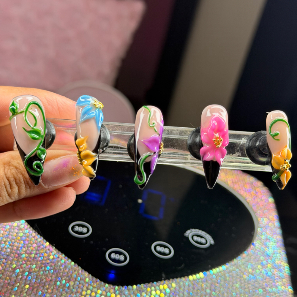 Customized Press On Set at Ely’s Nail Studio in Johnston, RI