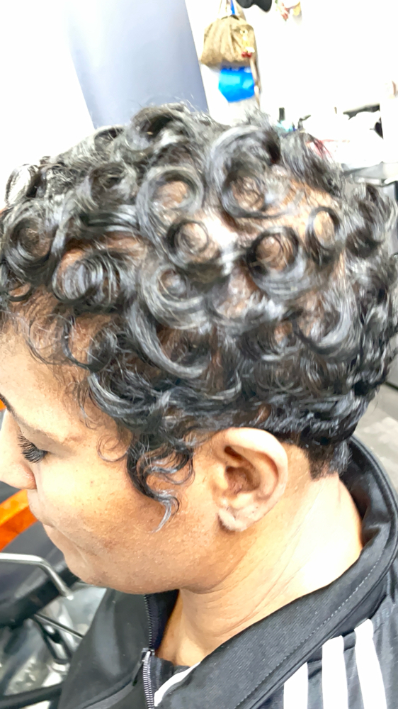Pixie Cut W/Halo Relx., Pincurls at Oceena @ OshunCreatives in Richmond Hts, OH