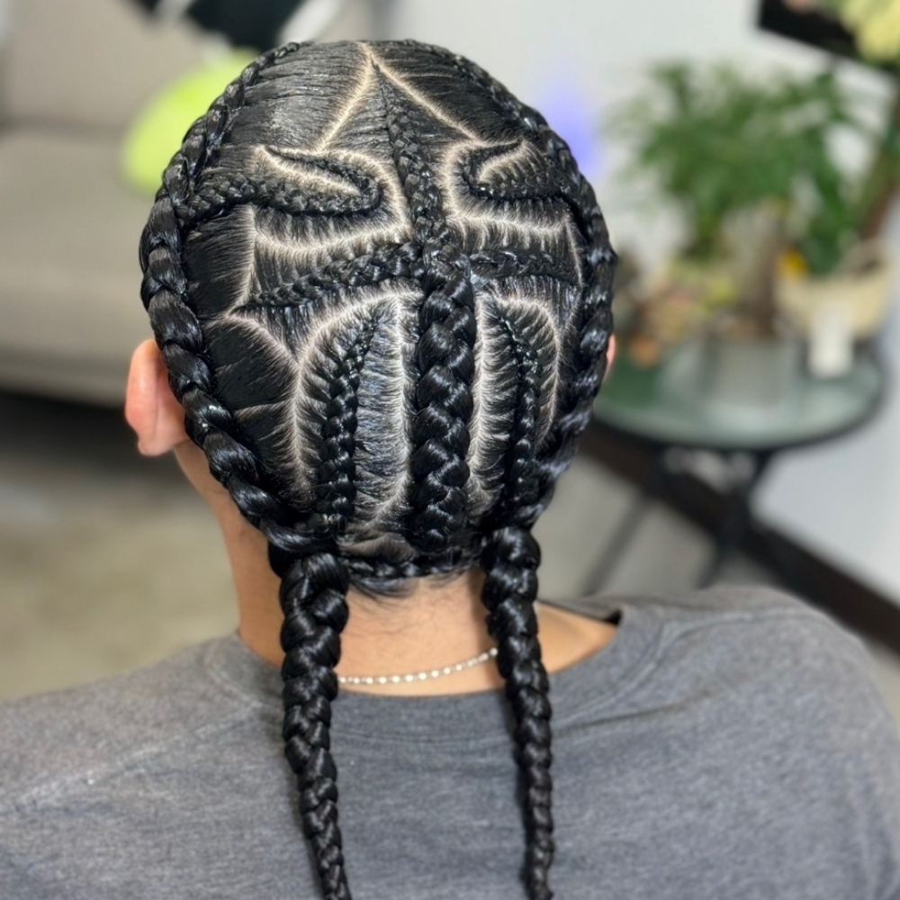 Simple Freestyle Braids at JayBug Braids & Styling in Pomona, CA