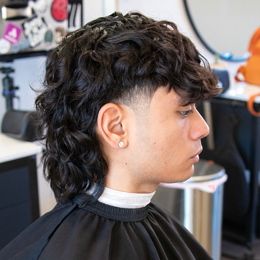 Men’s Natural Curl Perm + Fade at Studio 580 in Lawton, OK