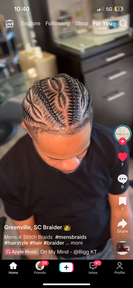 Mens Cornrows