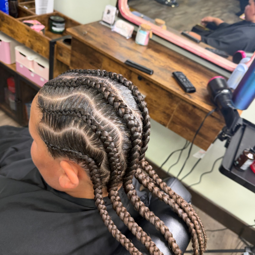 Men’s cornrows at Blended Edge Salon in Great Falls, MT