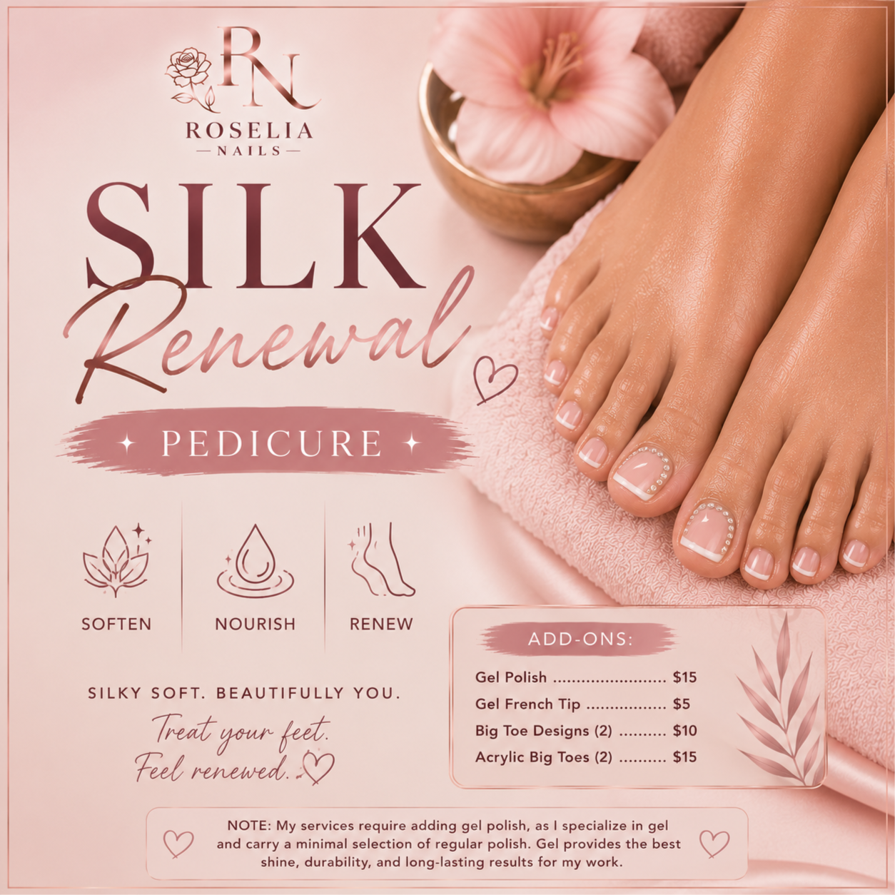 🌿Silk Renewal Pedi at Roselianails in Temple, TX