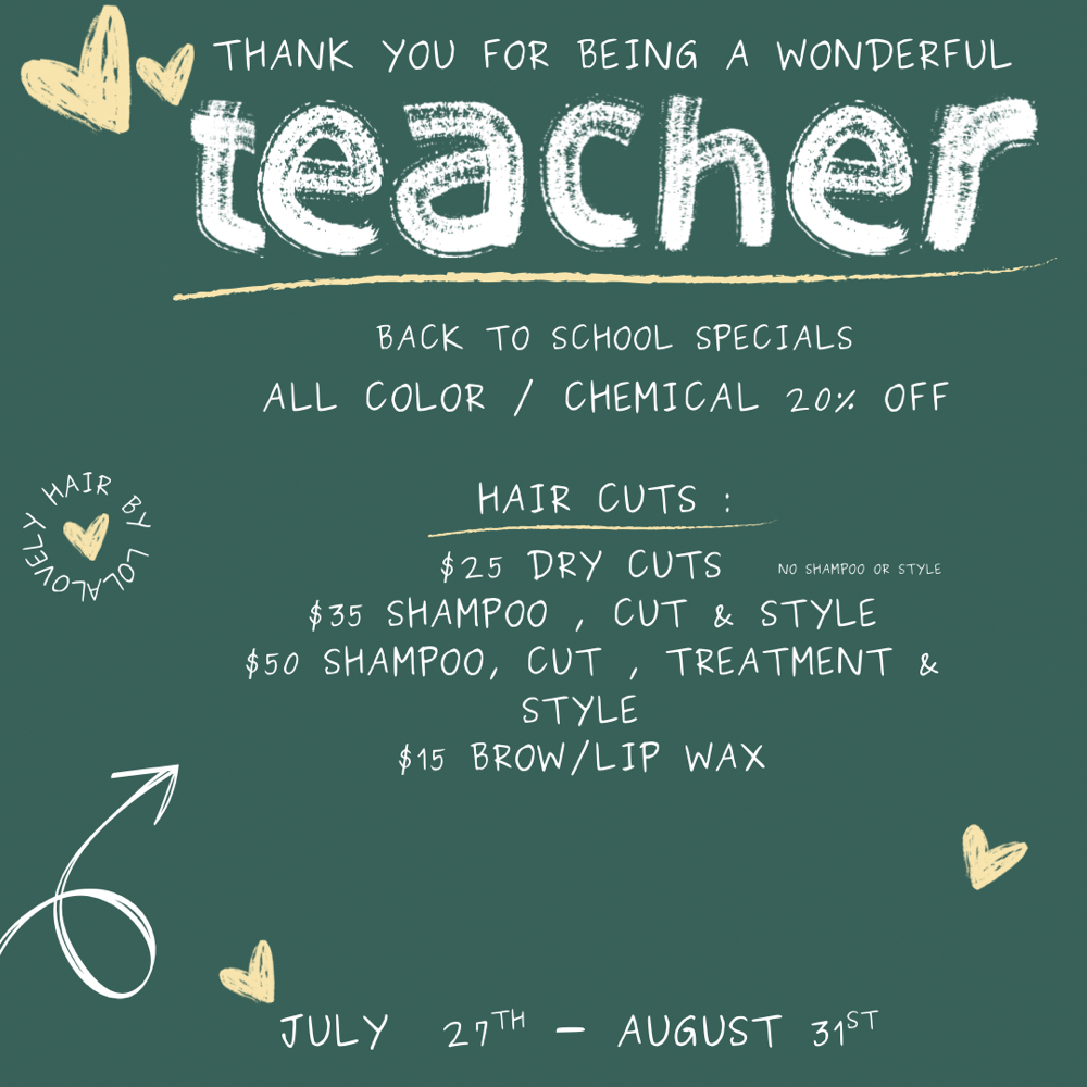 Teachers Are Back In Session at Lovely Hair By Lola in Round Rock, TX