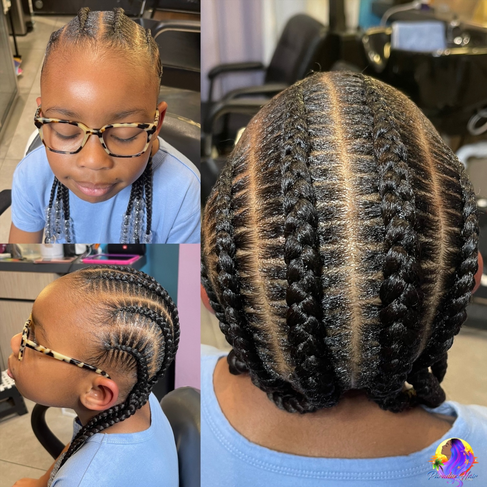 Children’s Feeder Braids at Paradise Hair Promotions in Bedford Heights, OH