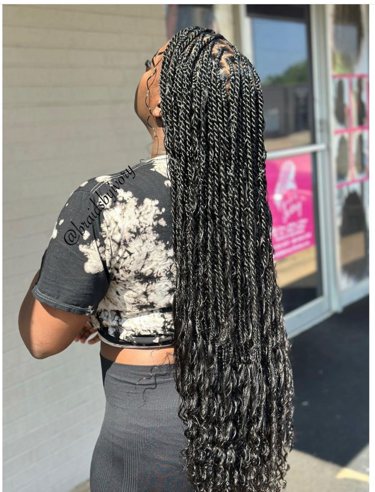 Knotless bohemian twists(waist-leng