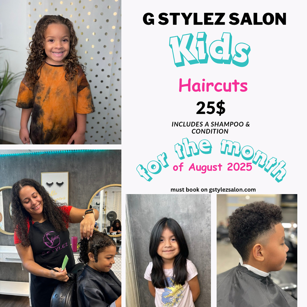 Kids Haircut 25$ Month Of August