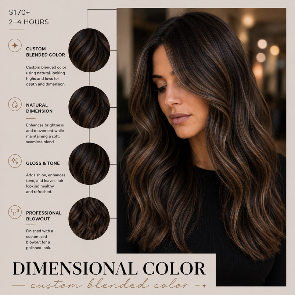 Dimensional Color at Jenn Rose -Hair Artistry- in Victorville, CA