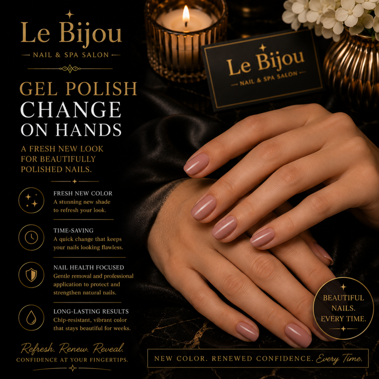 Nails - Gel Polish Hands (w/o Mani) at Le Bijou Nails and Spa Salon in Houston, TX