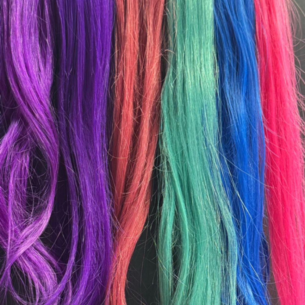 Fun Colored Hair Extensions(Tape) at Knot Just Hair Studio LLC in Selden NY, NY