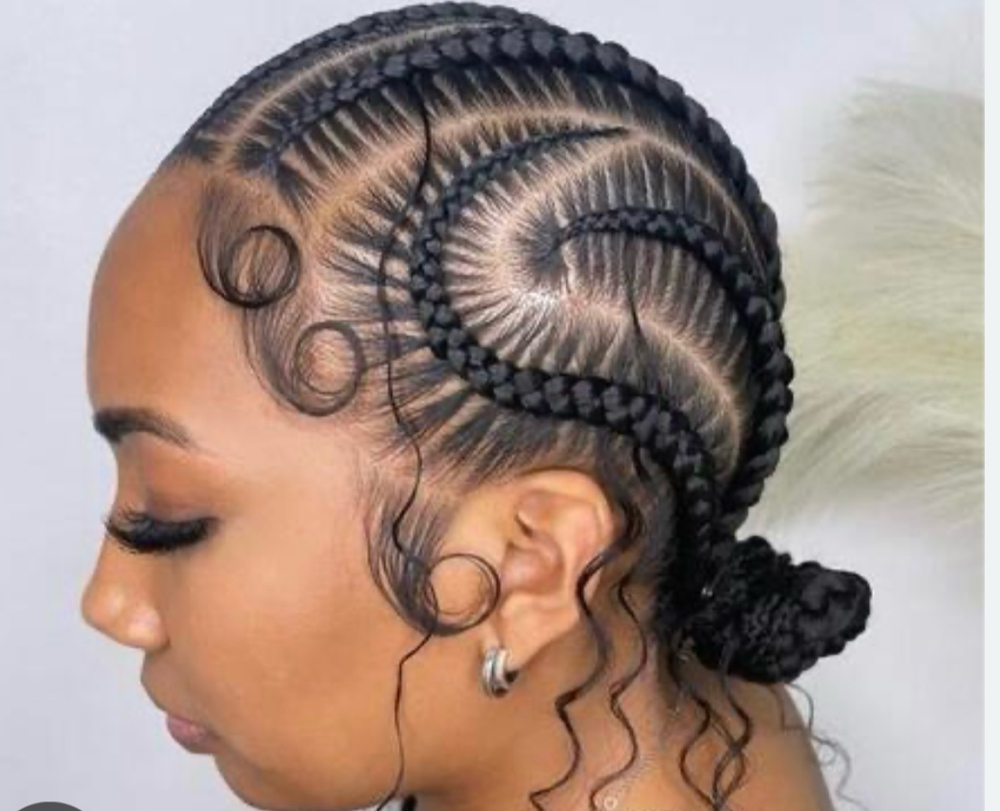4-6 Stitched Braids ( Full Head)