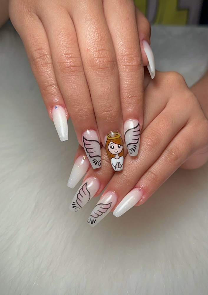 Acrylic Set + Advance Nail Art
