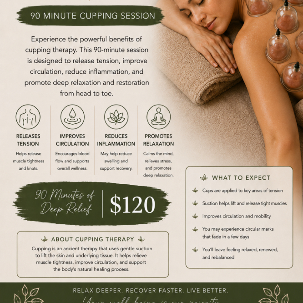 Cupping Massage 90 Minute at Kalm & Glow in Fortmill, SC