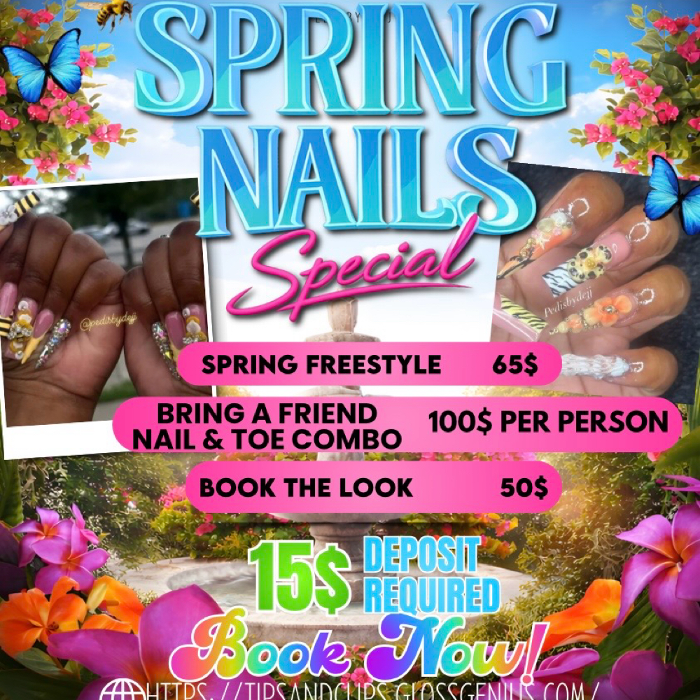 🌷BRING A FRIEND nail & toe Combo at Tips&Clips Hair&Nails in lincoln park, MI