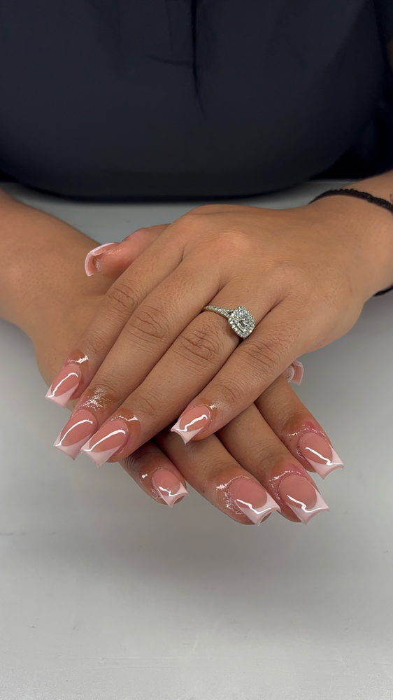 Solid french tip (acrylic)