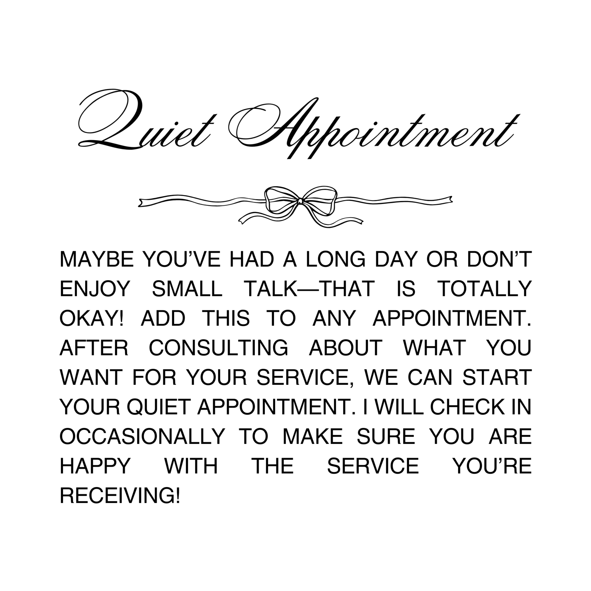 Quiet Appointment at Hair By Katie-Ann in Beavercreek, OH