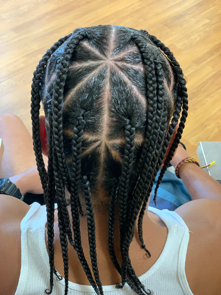 Box Braids No Hair Added- Med/Lrg