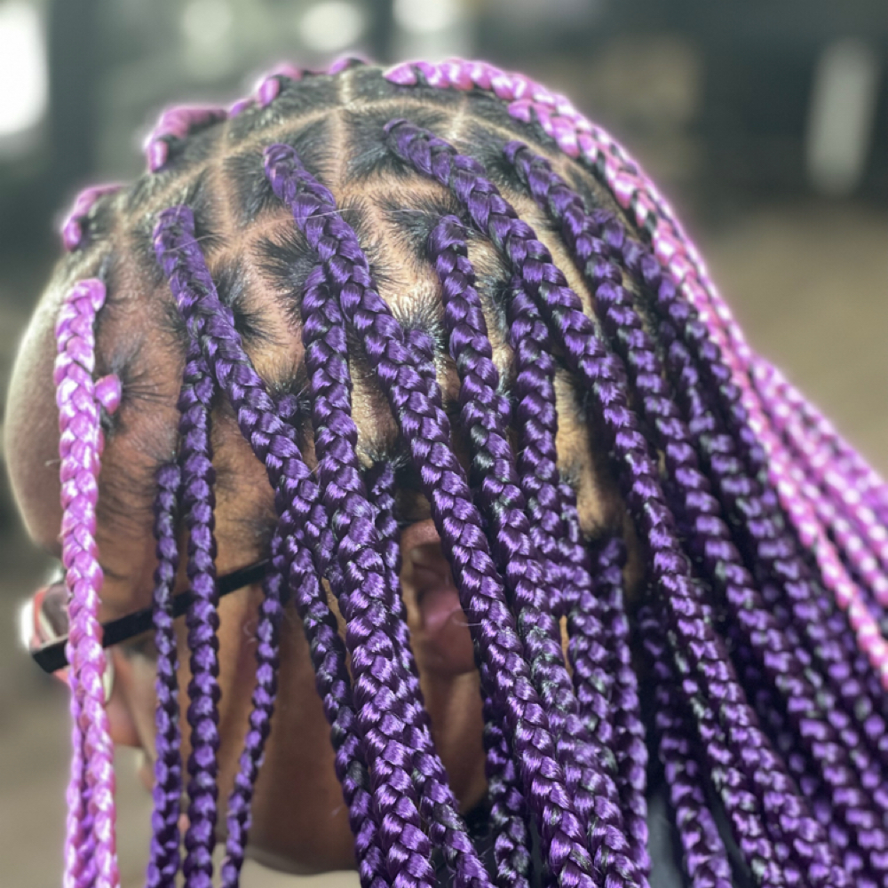 Medium Traditional Box Braids at Audacity beauty parlor in Reno, NV