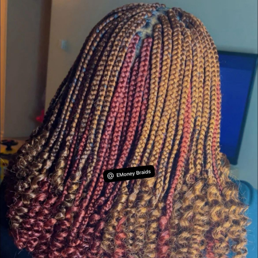 Medium Short Box Braids at E-Money Braidz in Memphis, TN