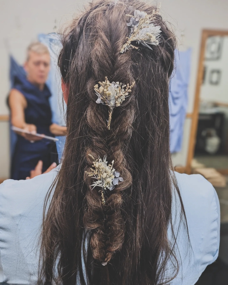 Half-up updo