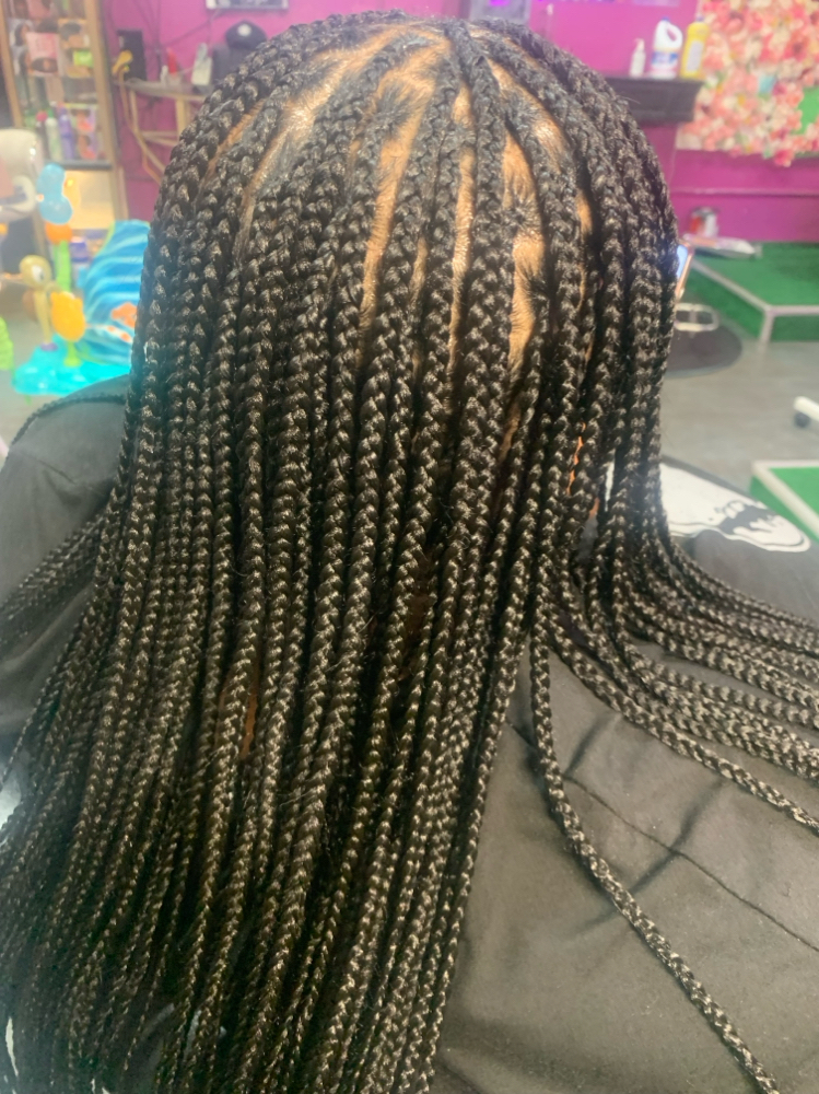 Small Knotless Braids Mid Back