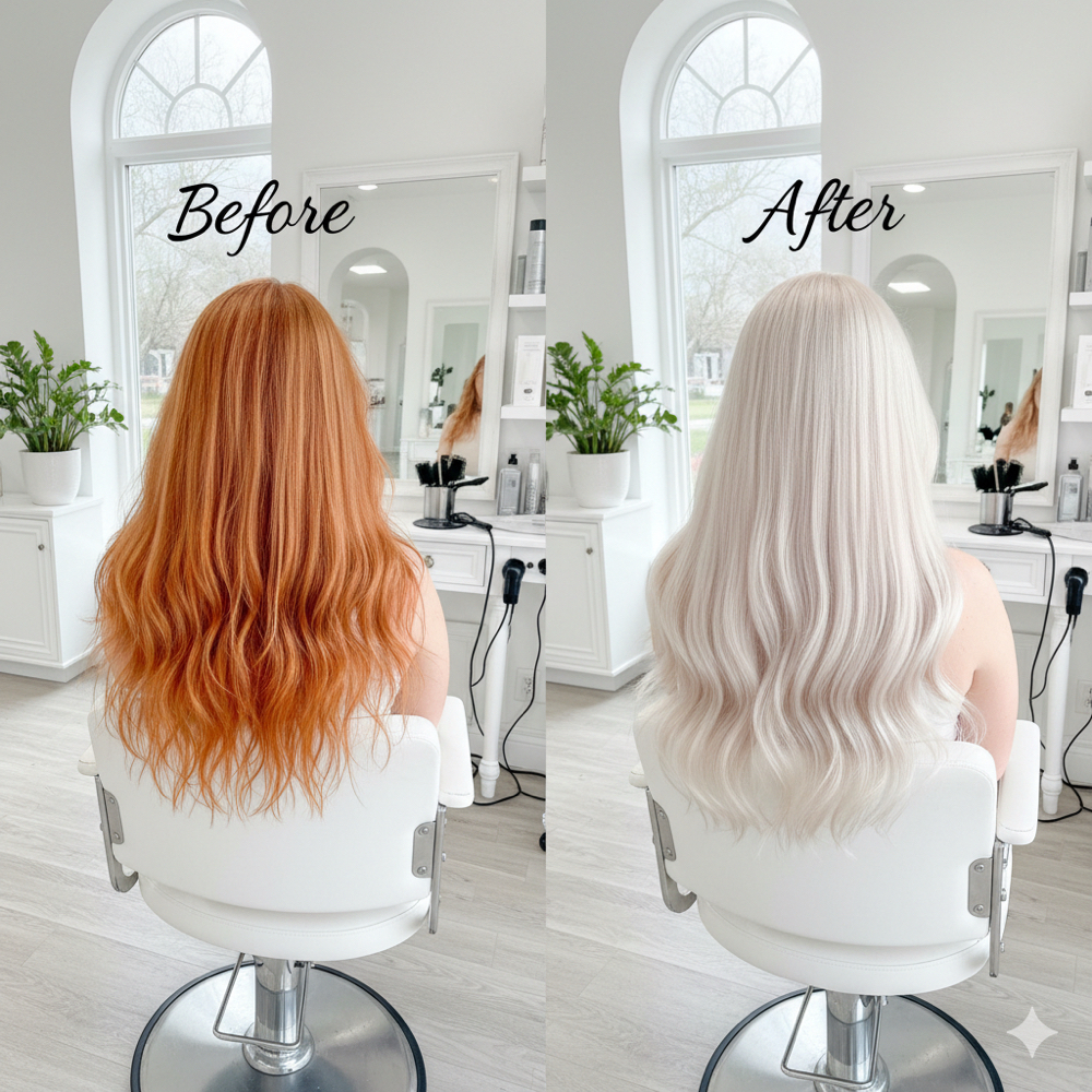 Hair Color Correction Medium Lenght at Camilo Garcia Hair Studio in Queens, NY