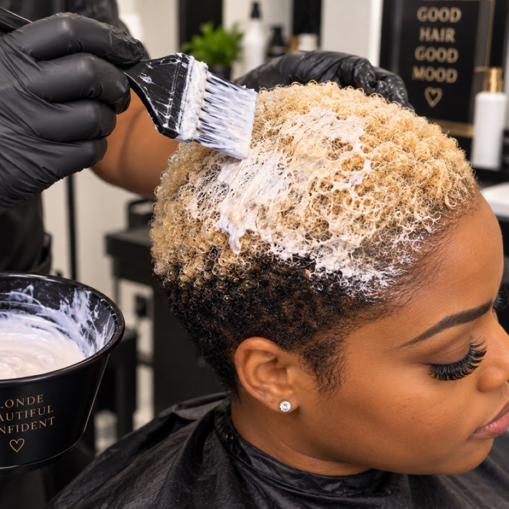 Cut & Bleach (Short Natural Hair) at Touch Of NYC Hair Boutique in Springfield, MA