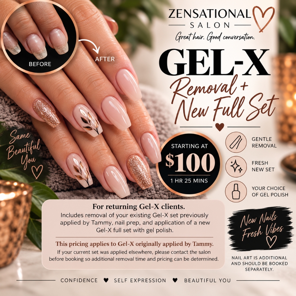 Gel X SET removal And New Set Of Ge at Zensational Salon in The Dalles, OR