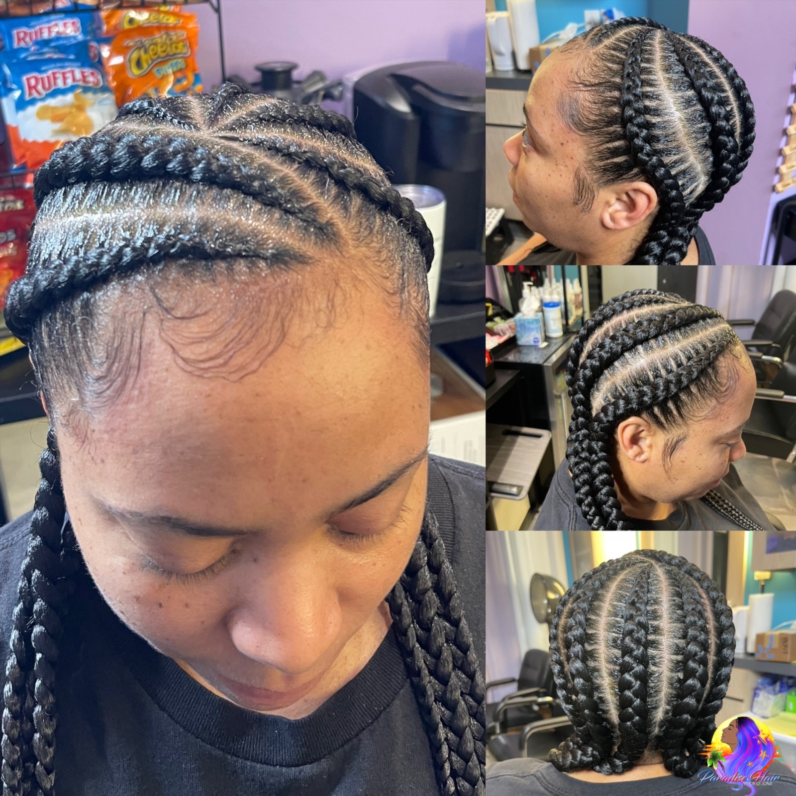 Women’s Feeder Braids 2-10 at Paradise Hair Promotions in Bedford Heights, OH