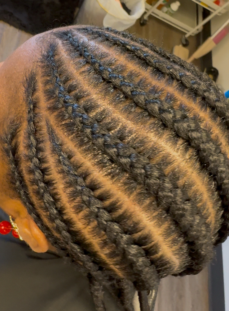 Feed-In Cornrows (6 Braids) at Crowned by Asia in Houston, TX