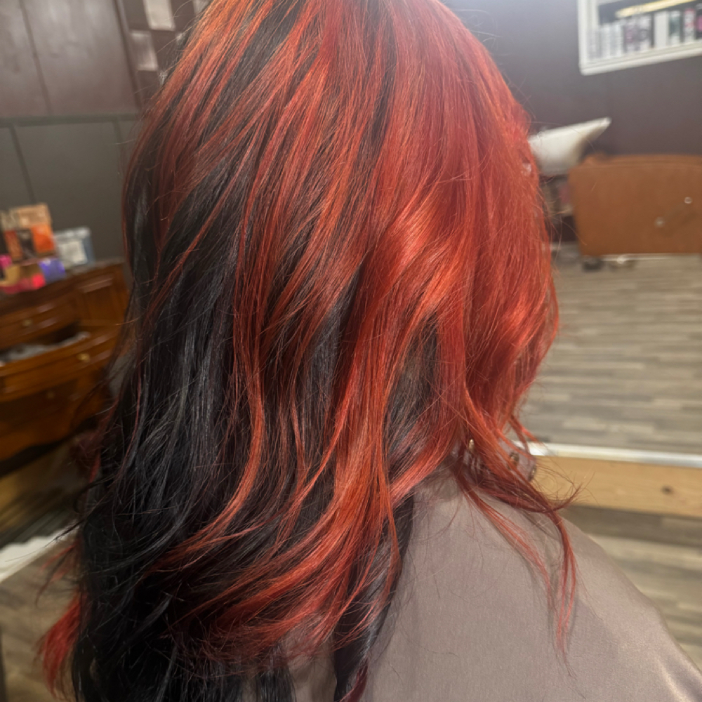 Section Of Vivid Color at The Vault Salon in Norton, KS