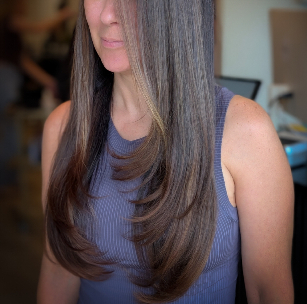 Blowout at Hair by Charlotte Nickell in Lubbock, TX