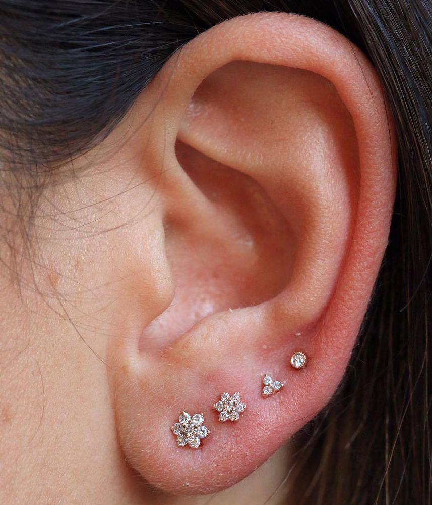 💎 Ear - Four Piercings